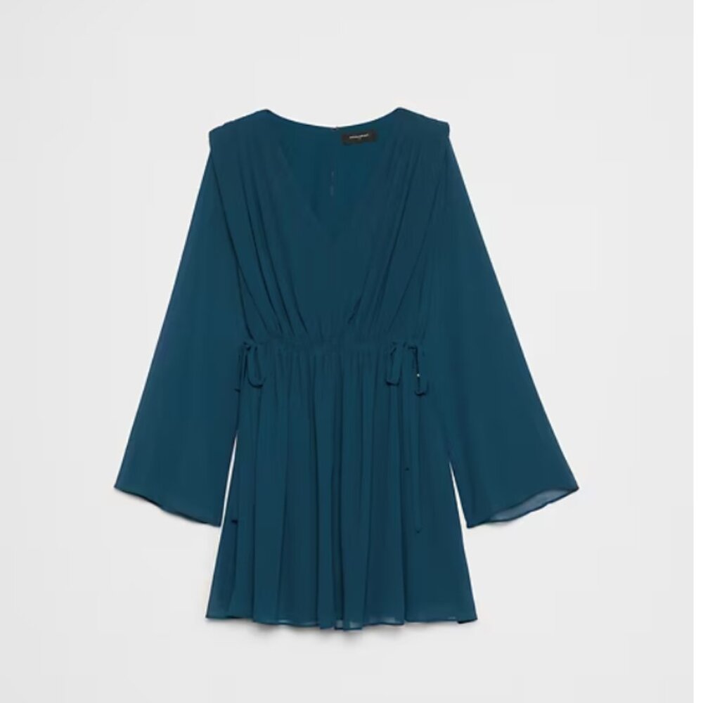 Banana Republic Factory Chiffon Side-Tie Mini Dress -Teal